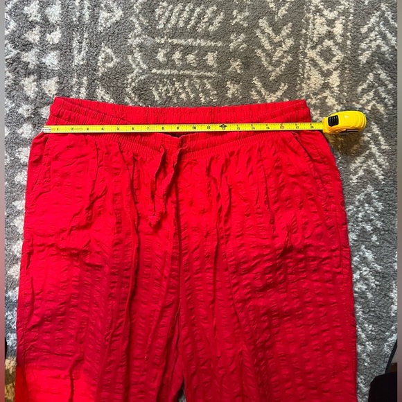 100% cotton Woman Within Vibrant Red Textured Pants size 20W (SKU P203) - Picture 8 of 11